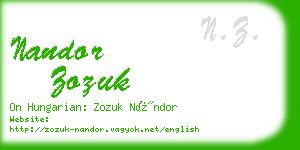 nandor zozuk business card